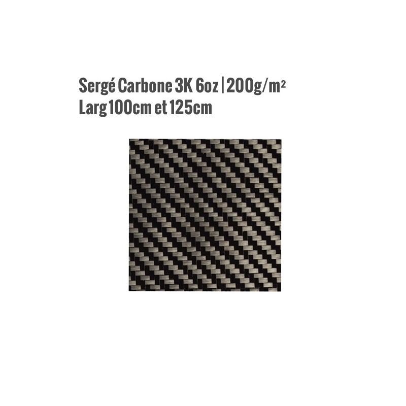 ZJ SPORT Tissu en fibre de carbone 3K 200g Tissu simple 99CM × 110CM Tissu en tissus de fil de carbone