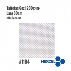 Tissu de verre Hexcel 1184  Taffetas 200g/m² Larg 80cm