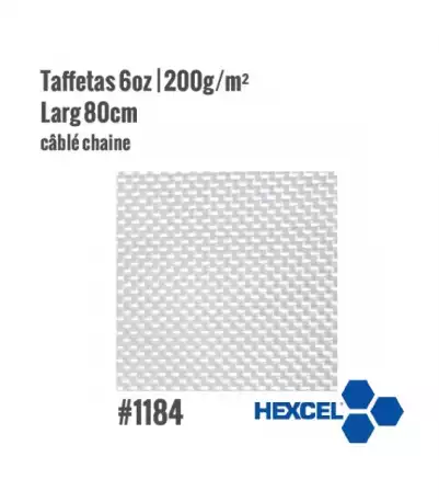 Tissu de verre Hexcel 1184  Taffetas 200g/m² Larg 80cm