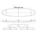 MIDLENGHT EGG 7'2 / 7'4 / 7'6 pain surf en mousse polystyrène ATUA