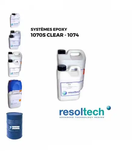 Kit 7kg Résines époxy 1070S clear - 1074 RESOLTECH