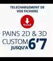 Téléchargez vos fichiers de découpe 2D ou pré shape 3D de pains surf custom jusqu'à 6'7