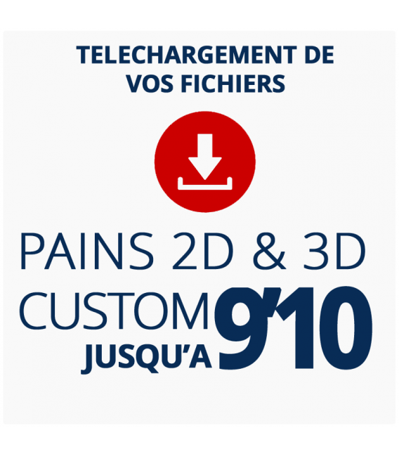 Téléchargez vos templates de pains sur-mesure jusqu'à 9'10 pour découpe 2D ou préshape 3D machine