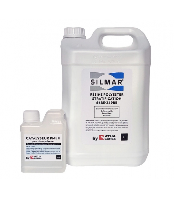 Resine polyester SILMAR 249BB + catalyseur PMEK (Kit 5 KG)