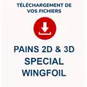 Téléchargez vos fichiers de découpe 2D ou pré shape 3D de pains Wingfoil